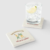 Schattige paar Valentijnsdag Stenen Onderzetter (Zijkant)