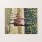Schattige paar van Llama Natuur Art Puzzel Legpuzzel (Horizontaal)