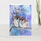 Schattige Paar Vogel Verjaardag Kaart (Achterkant)