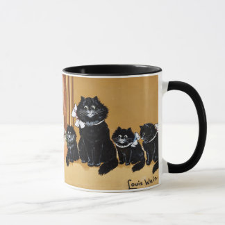 Schattige paar zwarte katten schilderij van Louis Mok