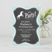 Schattige Paard; Baby Blue Circles Kaart (Staand voorkant)