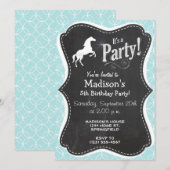 Schattige Paard; Baby Blue Circles Kaart (Voorkant / Achterkant)