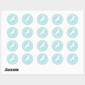 Schattige Paard; Baby Blue Circles Ronde Sticker (Vel)