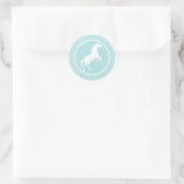 Schattige Paard; Baby Blue Circles Ronde Sticker (Tas)