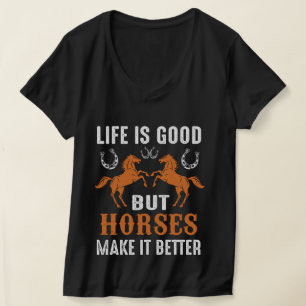 Schattige Paard Beter Leven Woordkunst T-shirt