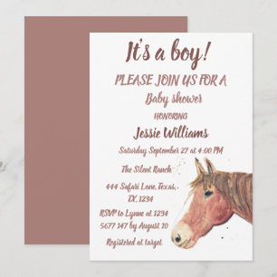 Schattige Paard Boho Ranch Baby Jongen Western Pon Kaart