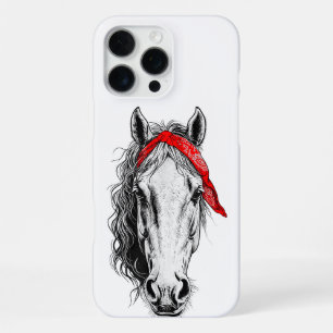 Schattige paard draagt westerne rode bandana iPhone 16 pro max hoesje
