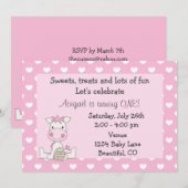 Schattige Paard Eerste Verjaardag Uitnodiging voor (Voorkant / Achterkant)