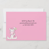 Schattige Paard Eerste Verjaardag Uitnodiging voor (Achterkant)