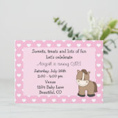 Schattige Paard Eerste Verjaardag Uitnodiging voor (Staand voorkant)