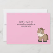 Schattige Paard Eerste Verjaardag Uitnodiging voor (Achterkant)