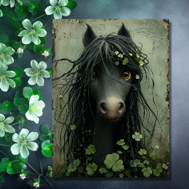 Schattige Paard en Shamrocks St. Patrick's Day Kaa Kaart