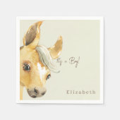 Schattige Paard Het is een Boy Baby shower Cocktai Servet (Voorkant)