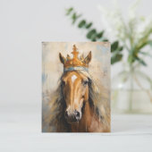 Schattige Paard in een Kroon Briefkaart (Staand voorkant)