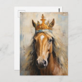 Schattige Paard in een Kroon Briefkaart (Voorkant / Achterkant)