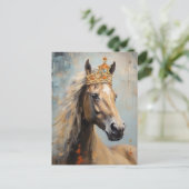 Schattige Paard in een Kroon Briefkaart (Staand voorkant)