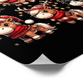 Schattige Paard Kerstman Kerstverlichting Grappig Poster (Hoek)