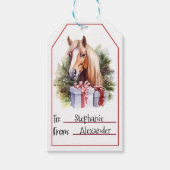 Schattige Paard Kerstmis (2) Cadeaulabel (Voorkant)