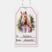 Schattige Paard Kerstmis (2) Cadeaulabel (Achterkant)