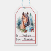 Schattige Paard Kerstmis (3) Cadeaulabel (Achterkant)