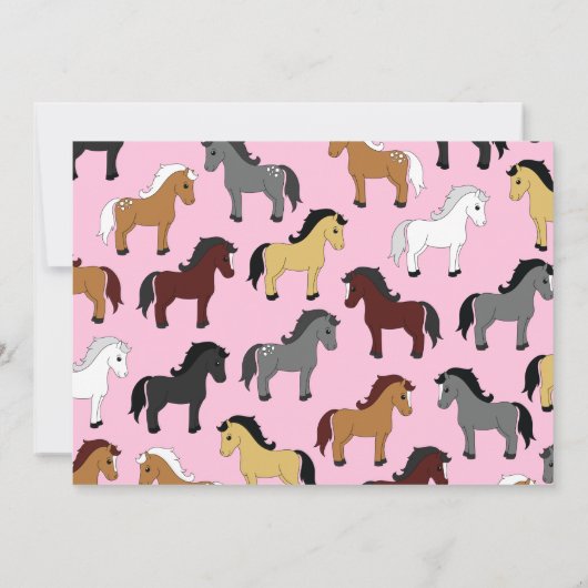 Schattige Paard Kinder 1e Verjaardag Party Roze Me Kaart (Achterkant)