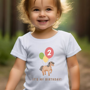 Schattige Paard Kleurrijke Ballonnen Custom Age Ve Kinder Shirts