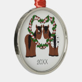 Schattige Paard Paar Kerstmis Ornament (Rechts)