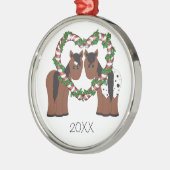 Schattige Paard Paar Kerstmis Ornament (Links)