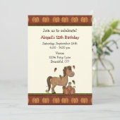 Schattige paard, pompoenen, herfstbladeren Herfst  Kaart (Staand voorkant)