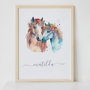 Schattige Paard Pony Kind Slaapkamer Decor Waterve Poster