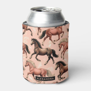 Schattige Paard Roze Naadloos Blikjeskoeler
