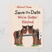 Schattige paard Save the Date Trouwbericht (Voorkant / Achterkant)