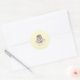 Schattige paardebloem egel geel patroon ronde sticker