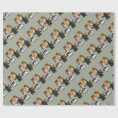 Schattige paardenbride en bruinbruiloft cadeaupapier (Vlak)