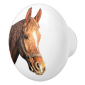 Schattige Paardendier Kinderkamer Keramische Knop (Rechts)