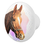 Schattige Paardendier Kinderkamer Keramische Knop (Rechts)