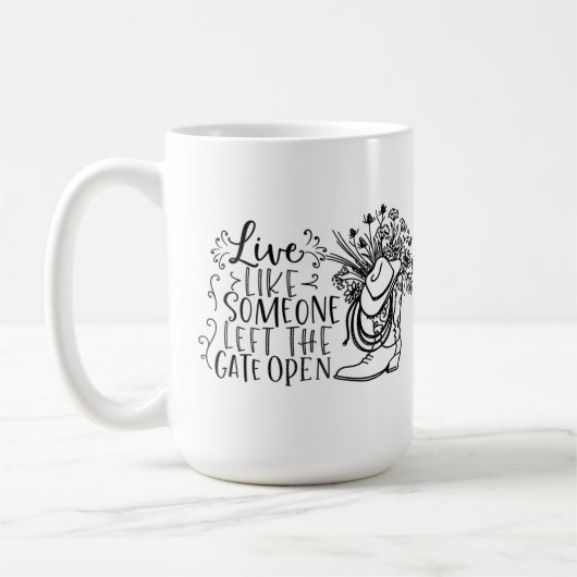 schattige paardenliefhebbers word art Koffie Mok (Links)