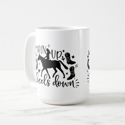 schattige paardenliefhebbers word art Koffie Mok (Voorkant links)