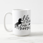 schattige paardenliefhebbers word art Koffie Mok (Links)