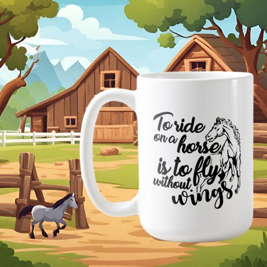 schattige paardenliefhebbers word art Koffie Mok