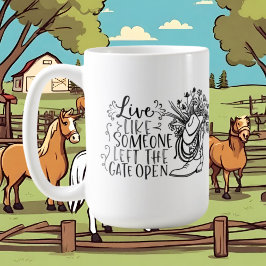 schattige paardenliefhebbers word art Koffie Mok