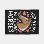 Schattige paardenmeisje gewoon een meisje dat van  fleece deken (Voorkant (Horizontaal))