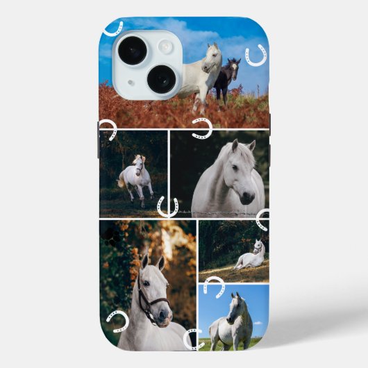 Schattige Paardenpaard Fotocollage Case-Mate iPhone Case (Achterkant)
