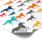 Schattige Paardenpatroon Poster (Hoek)
