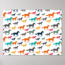 Schattige Paardenpatroon Poster