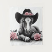 Schattige paardenveulen met roze bloemen wandkleed (Voorkant)