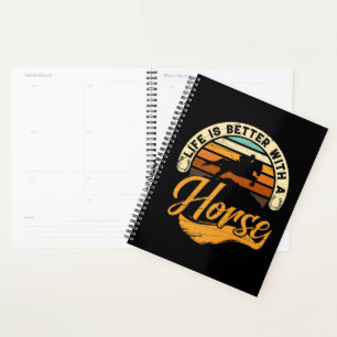 Schattige paardrijden geschenken paardrijden zwart planner