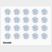 schattige paarse aap ronde sticker (Vel)