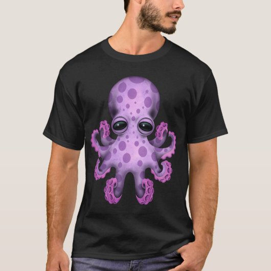 Schattige Paarse Baby Octopus T-shirt (Voorkant)