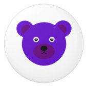 Schattige Paarse Beer Keramische Knop (Voorkant)